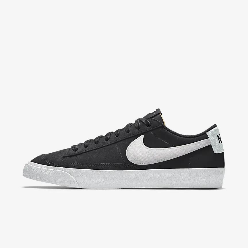 Giày Nike Blazer Low '77 By You Nam Đen Trắng